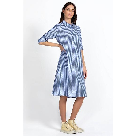 NEW Johnny Was Georgia Stripe Henley Shirt Dress - Picture 3 of 11